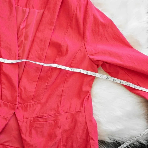 TORRID BLAZER Sz 1 / XL CORAL OPEN FRONT PLEATED JACKET - Picture 6 of 7